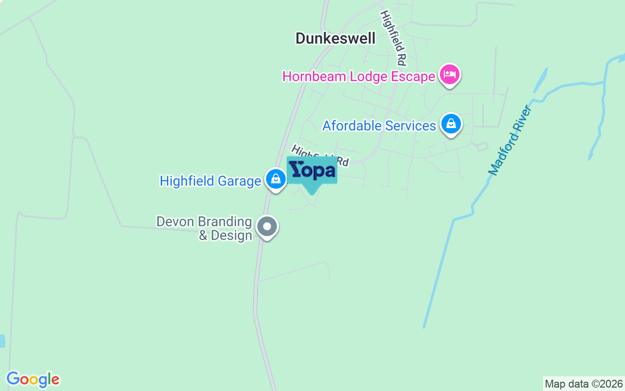 Map showing the location of EX14 4UY