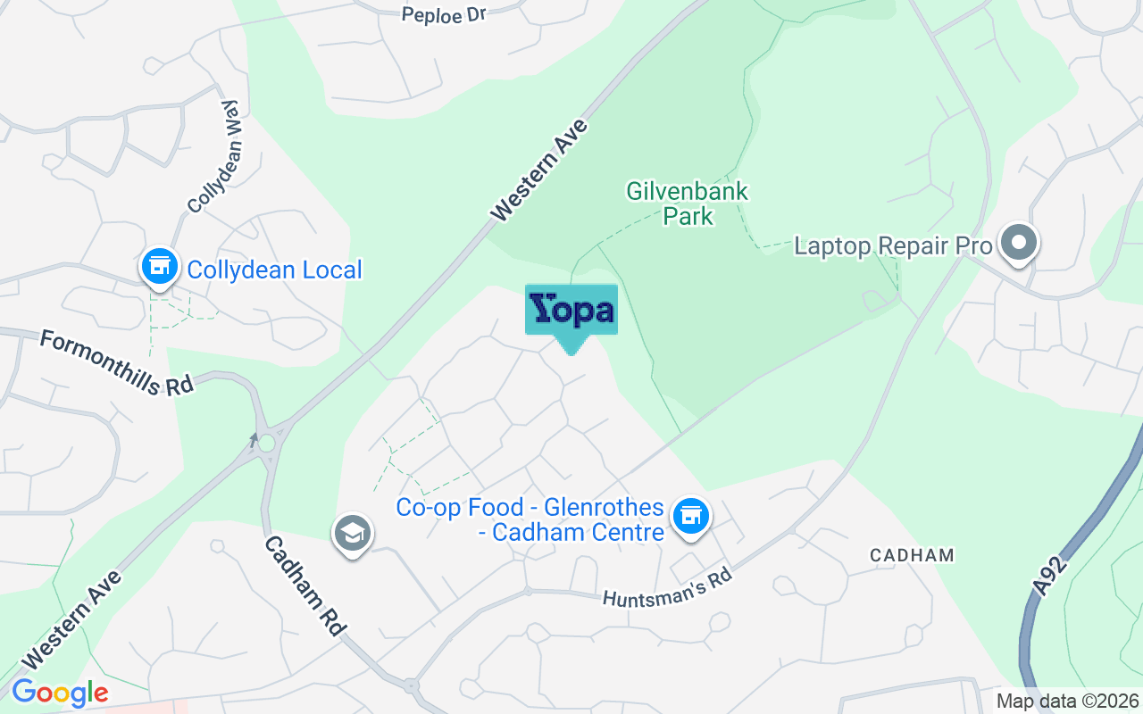 Map showing the location of KY7 6RR