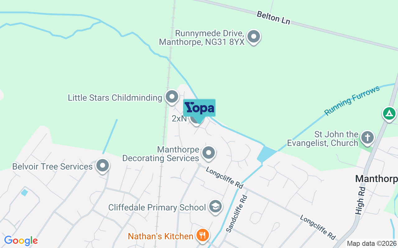 Map showing the location of NG31 8FH