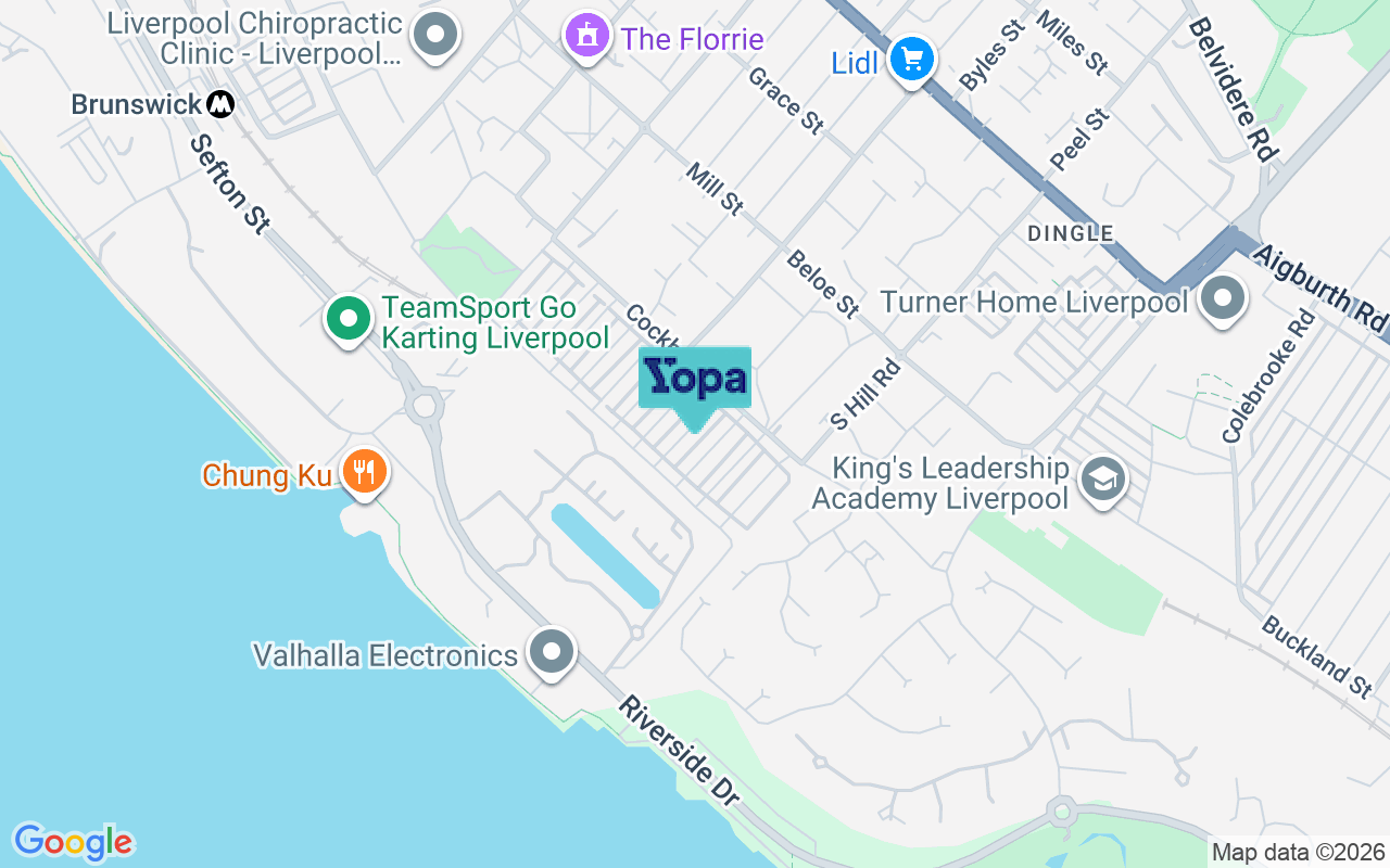 Map showing the location of L8 9UU