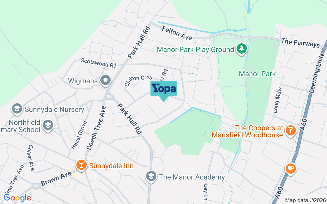 Map showing the location of NG19 8QH