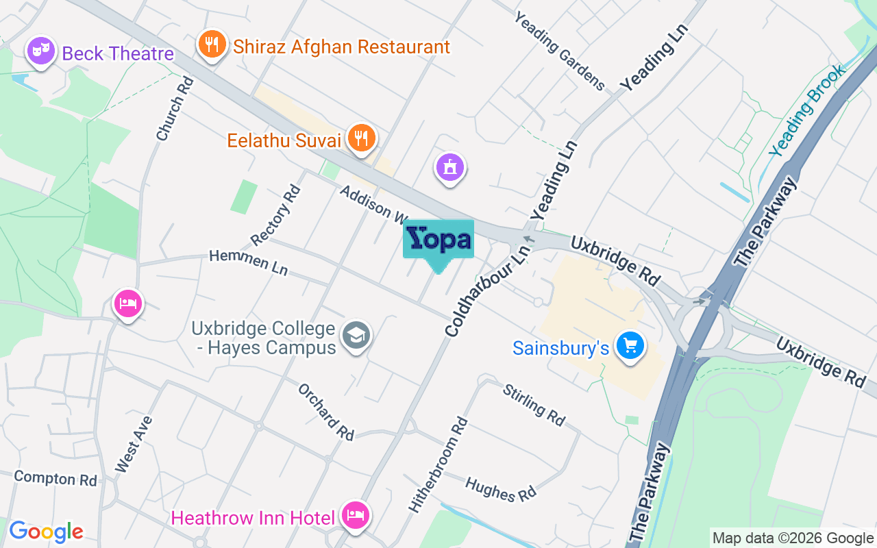 Map showing the location of UB3 2DR