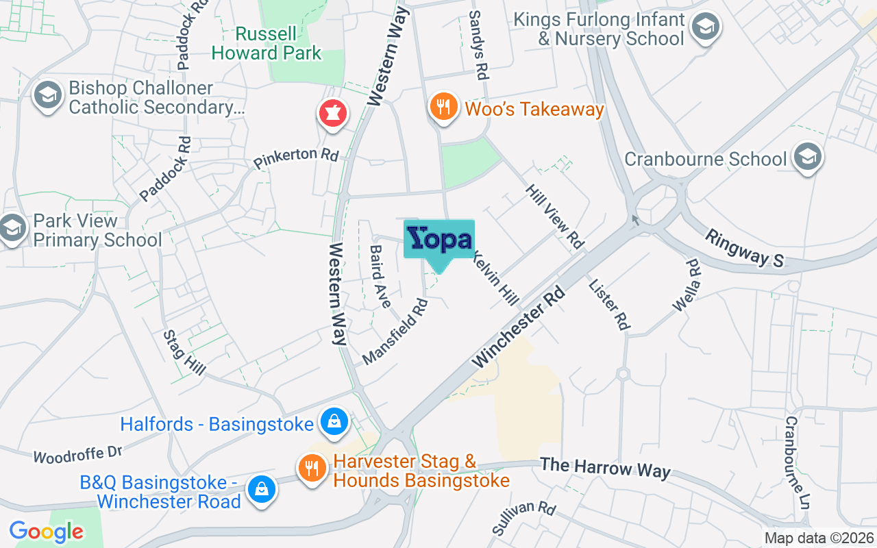 Map showing the location of RG22 6DX