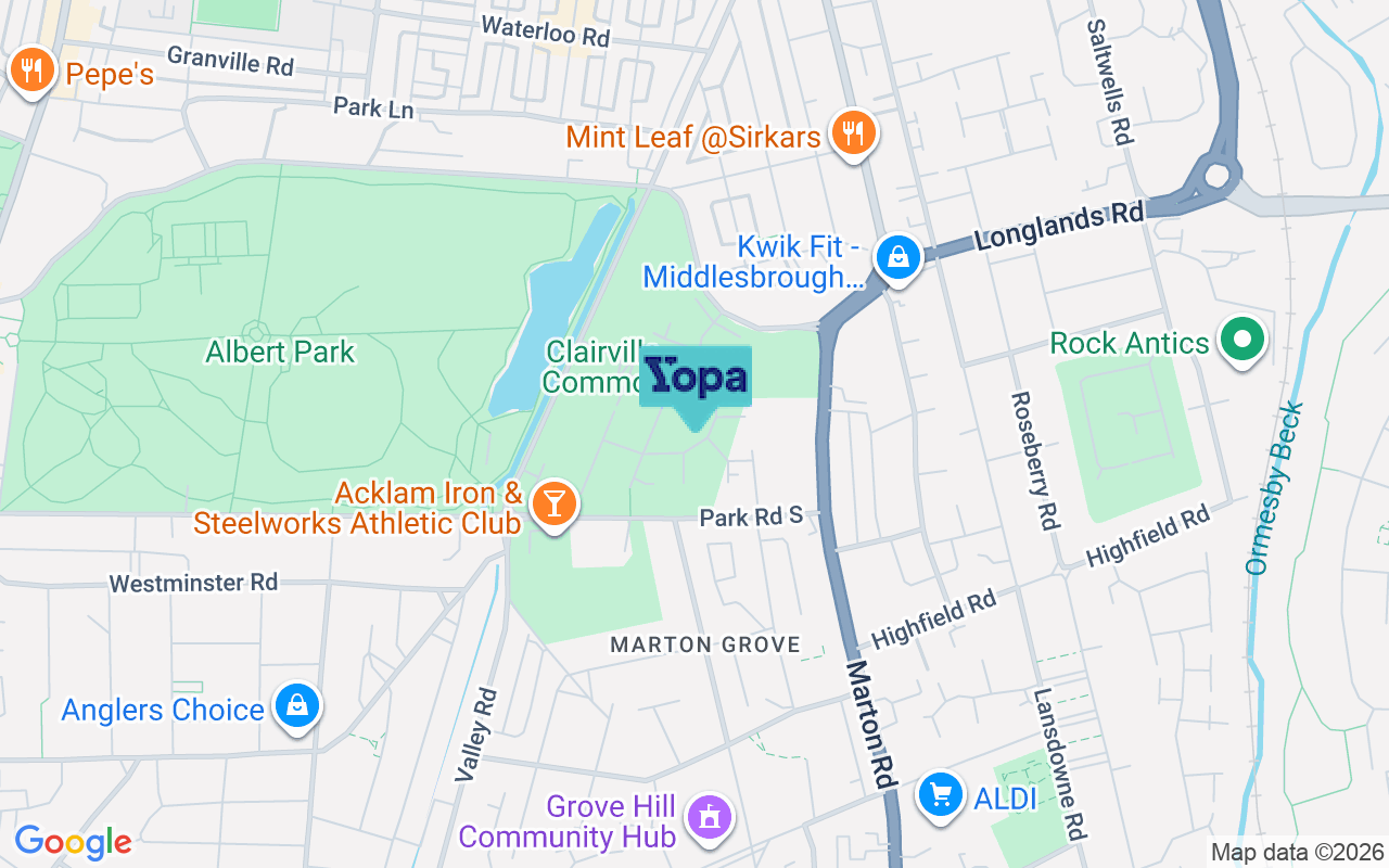 Map showing the location of TS4 2WG