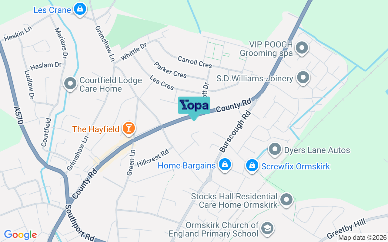 Map showing the location of L39 1QG