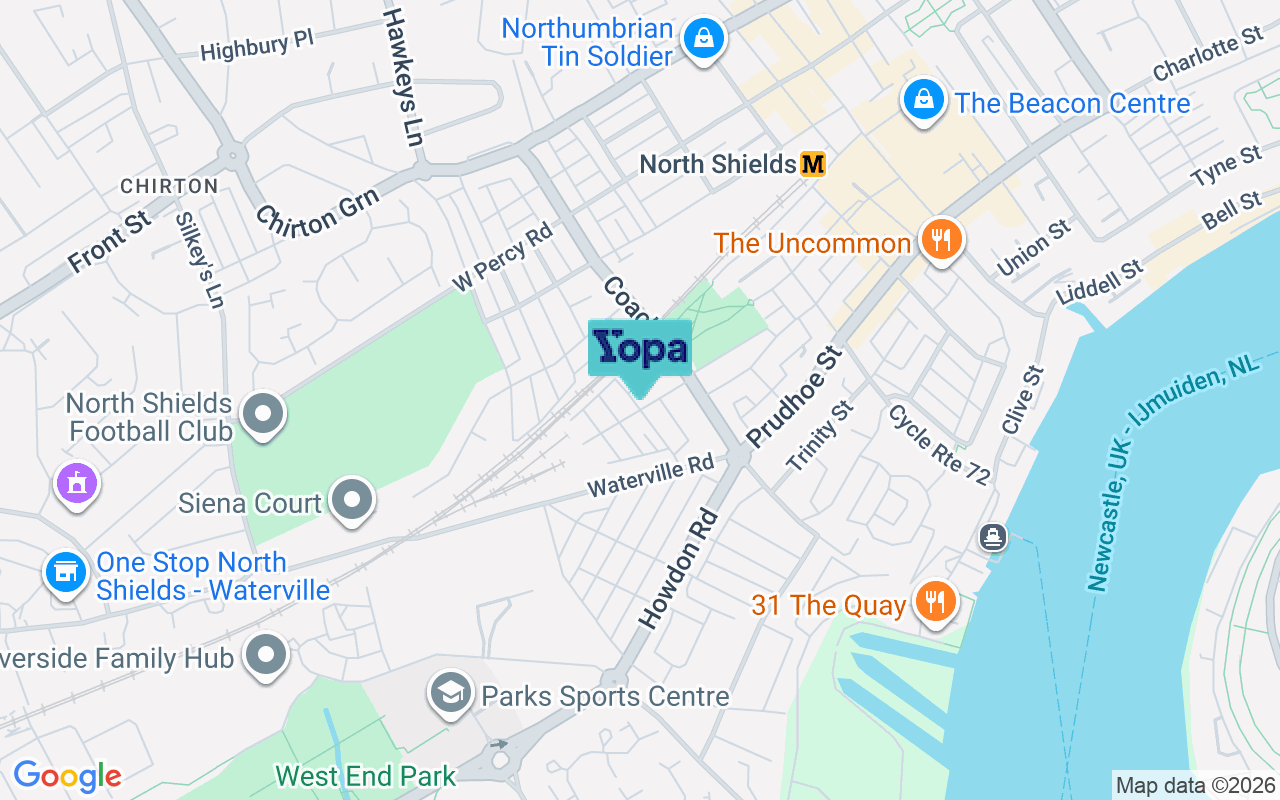 Map showing the location of NE29 6SQ