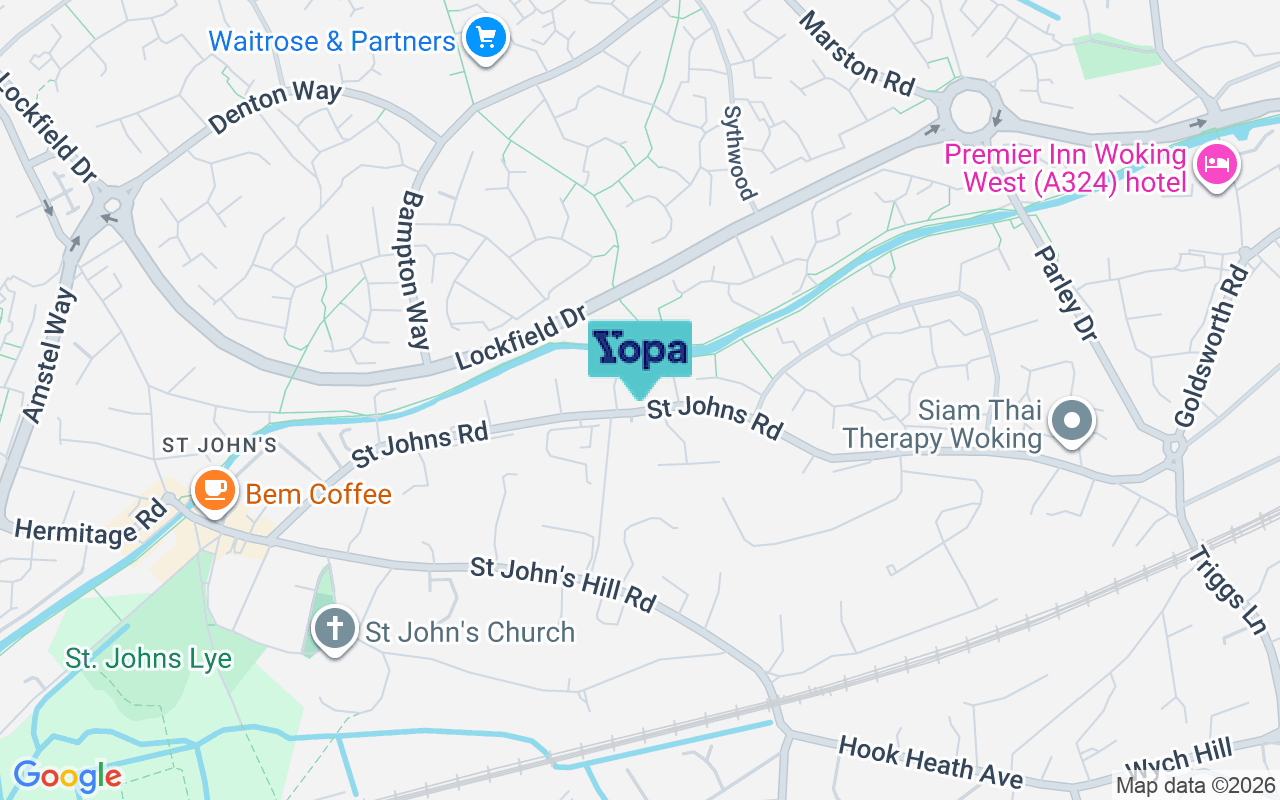 Map showing the location of GU21 7QB