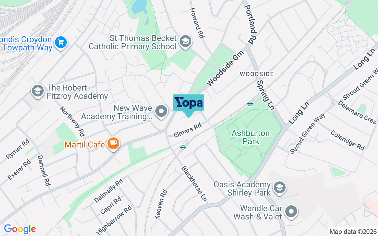 Map showing the location of SE25 5DU