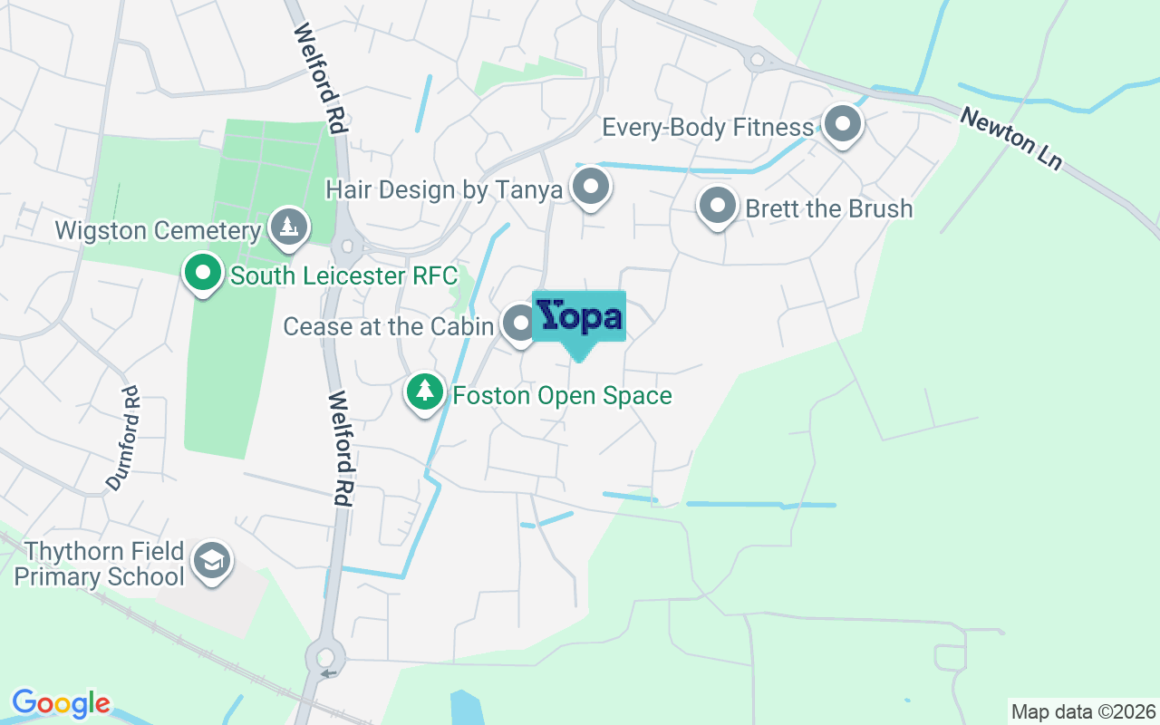 Map showing the location of LE18 3TY