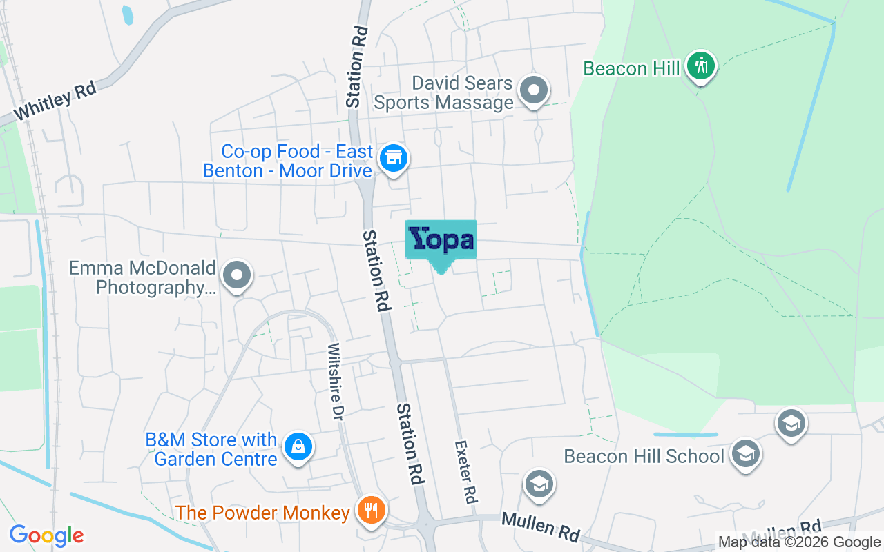 Map showing the location of NE28 9YX