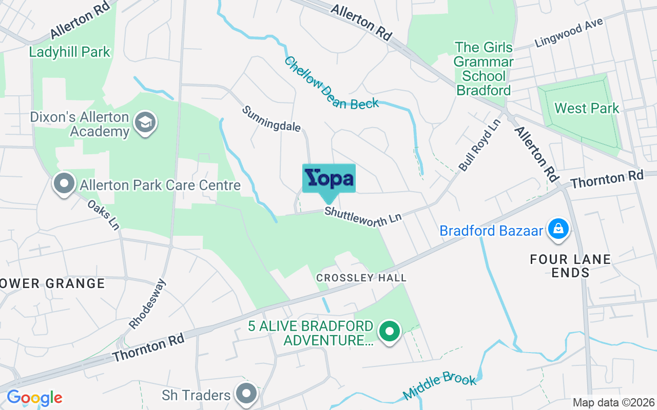 Map showing the location of BD8 0JR