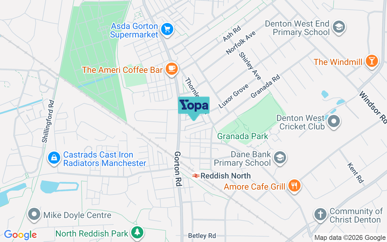 Map showing the location of SK5 6QY