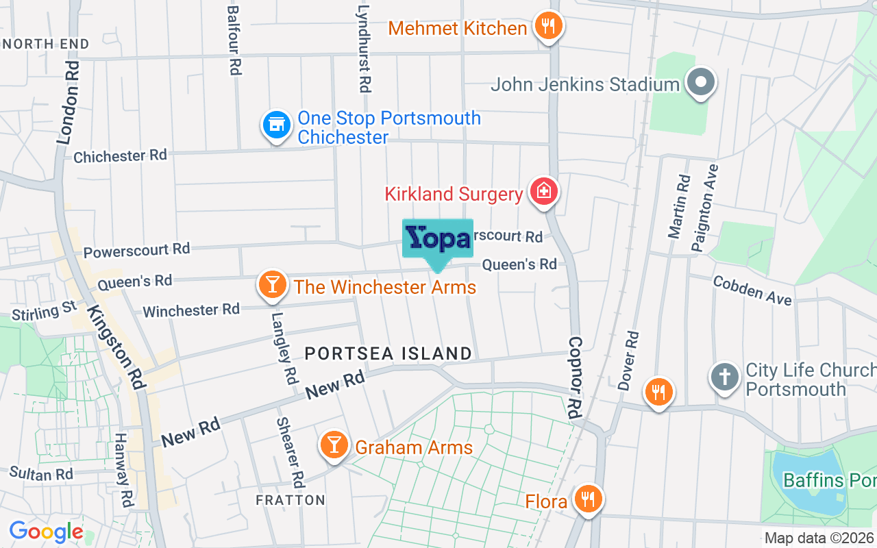 Map showing the location of PO2 7NG