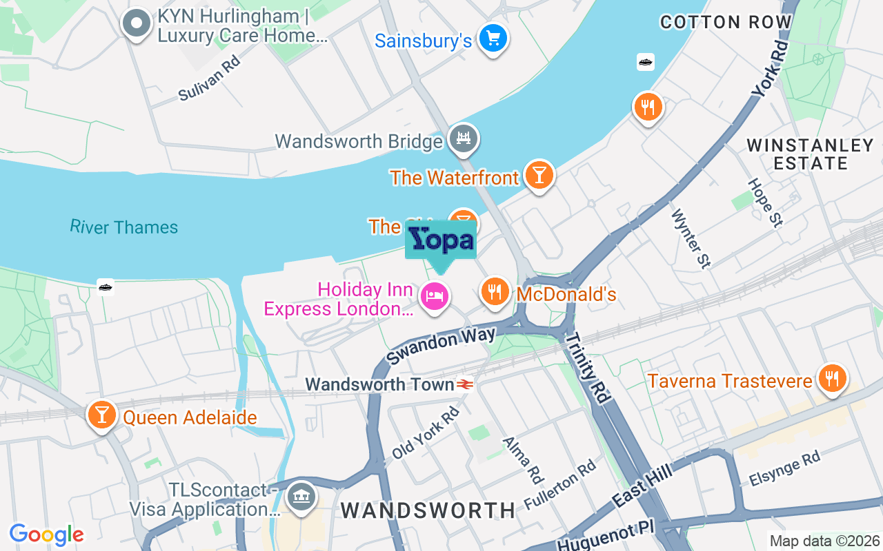 Map showing the location of SW18 1DE
