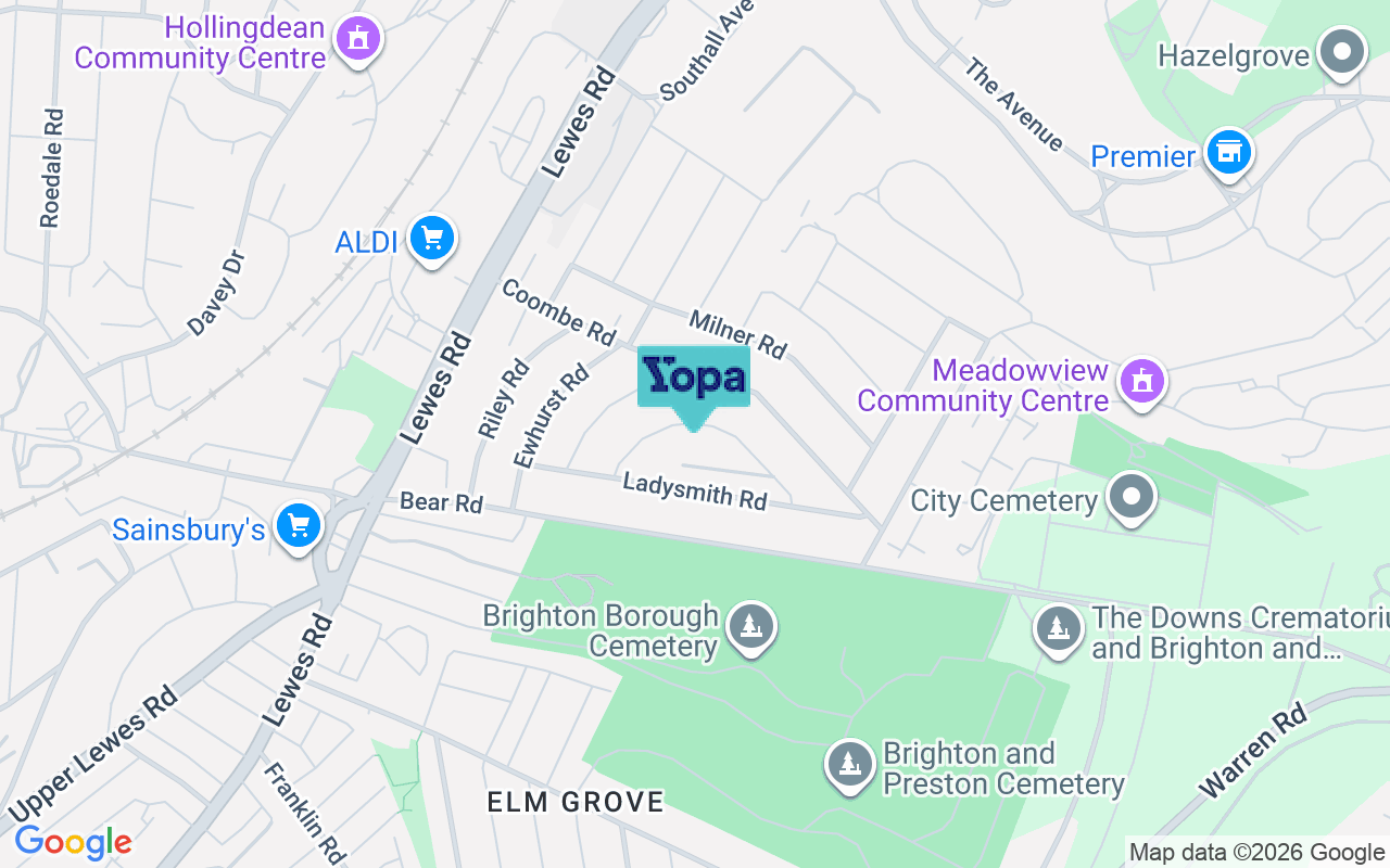 Map showing the location of BN2 4EP