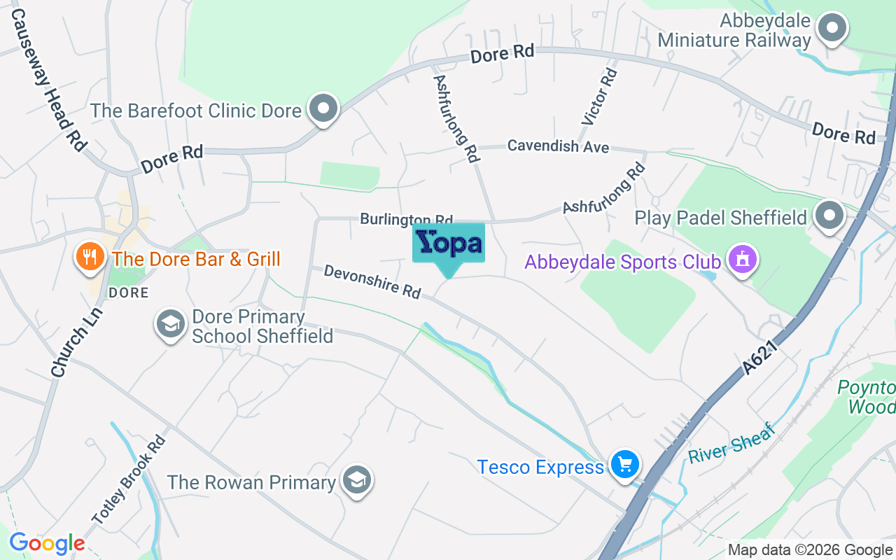 Map showing the location of S17 3PF