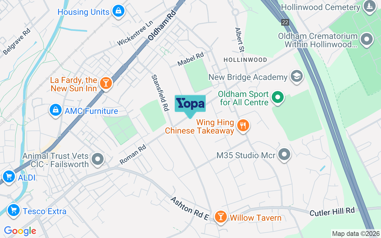 Map showing the location of M35 9JY