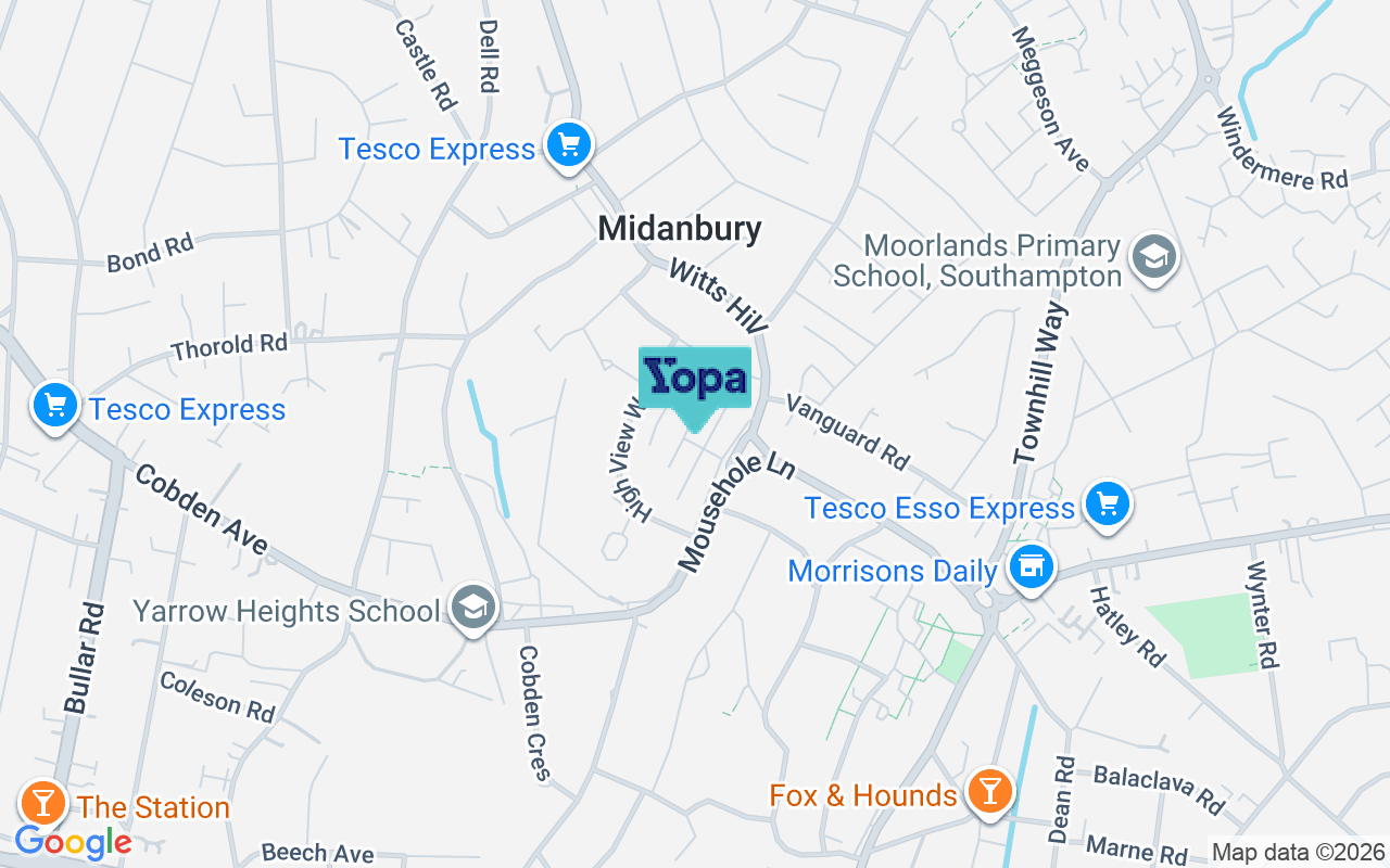 Map showing the location of SO18 2RH