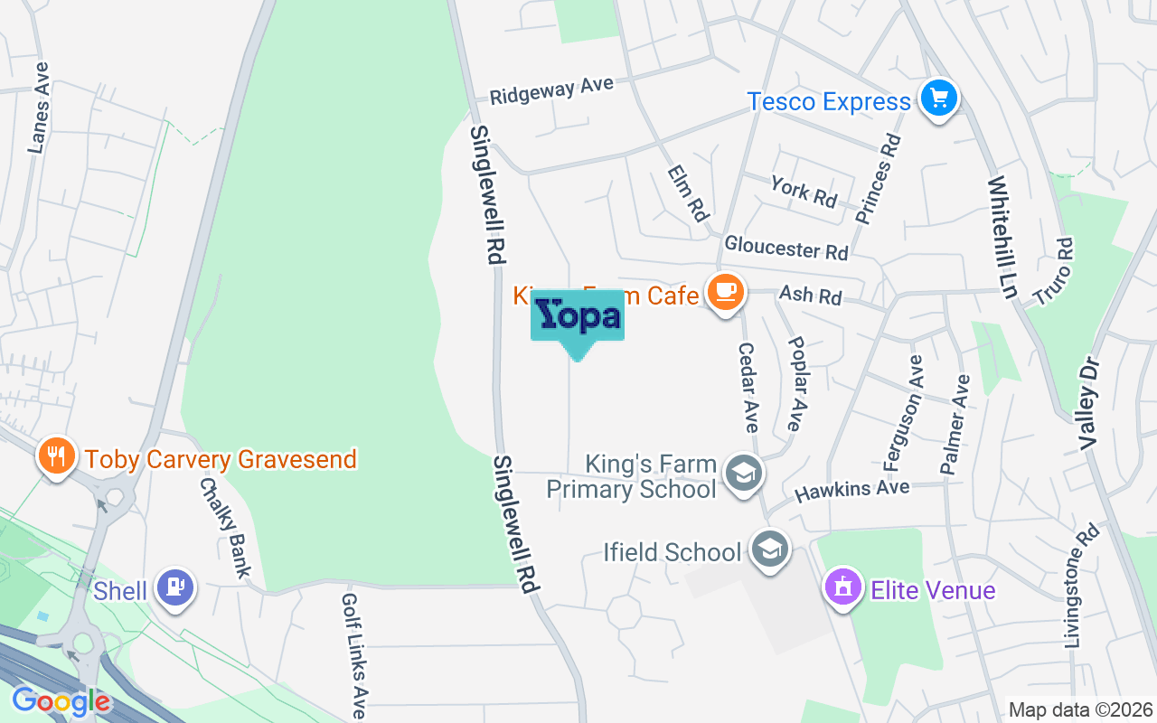 Map showing the location of DA12 5BW