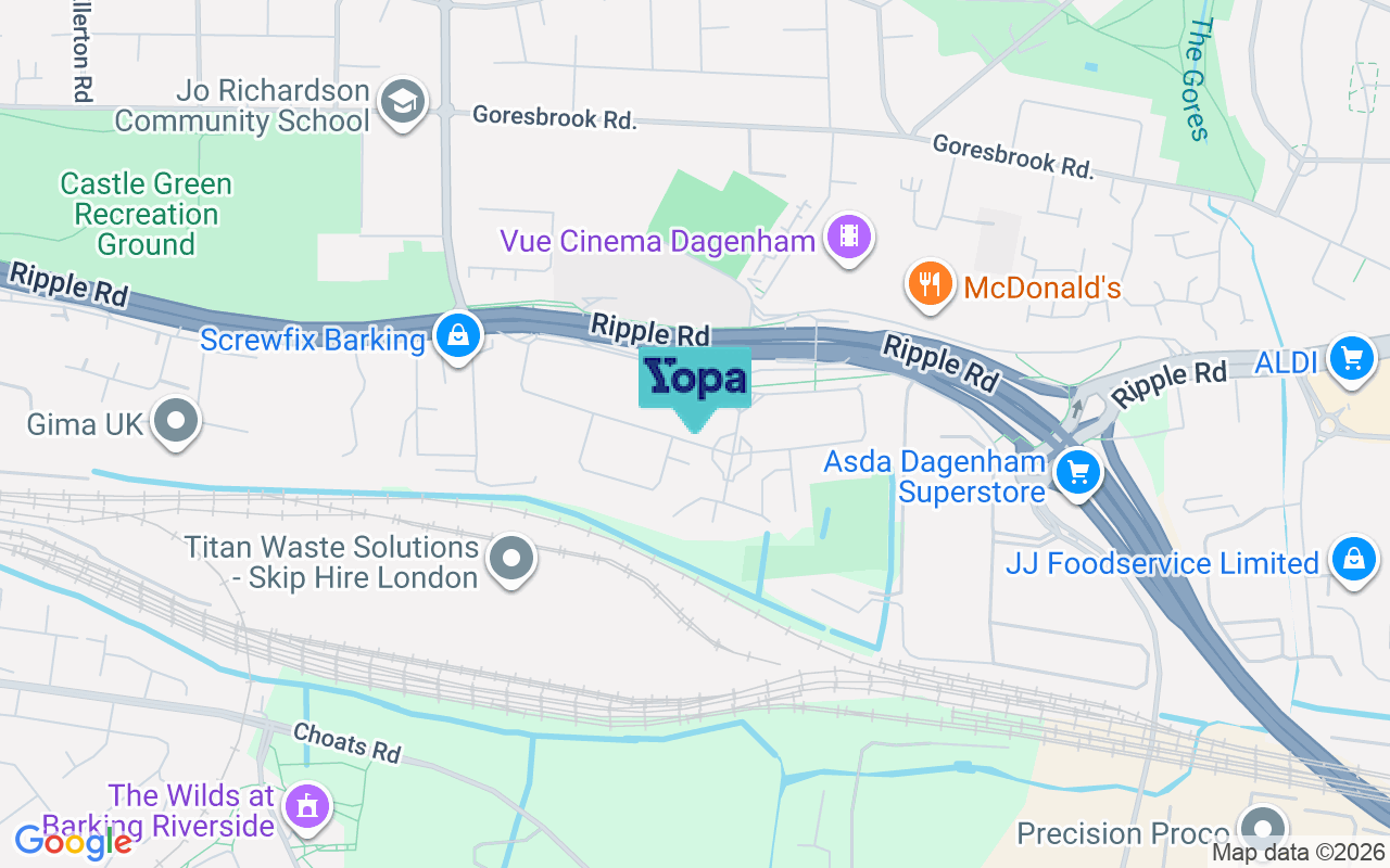Map showing the location of IG11 0UQ