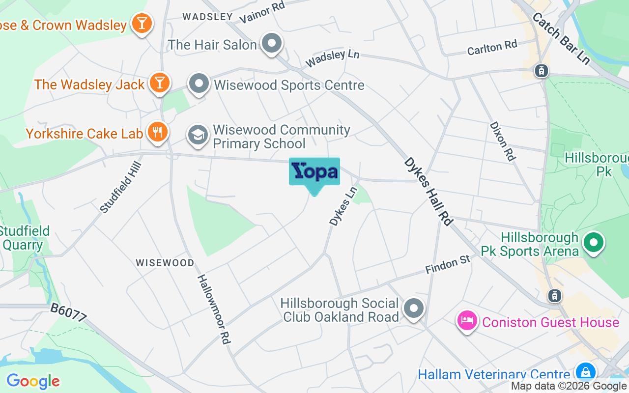 Map showing the location of S6 4WU