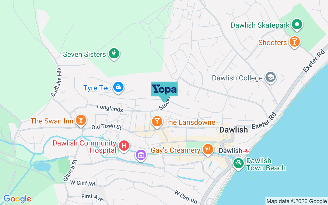 Map showing the location of EX7 9LP