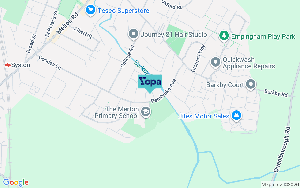 Map showing the location of LE7 2LN