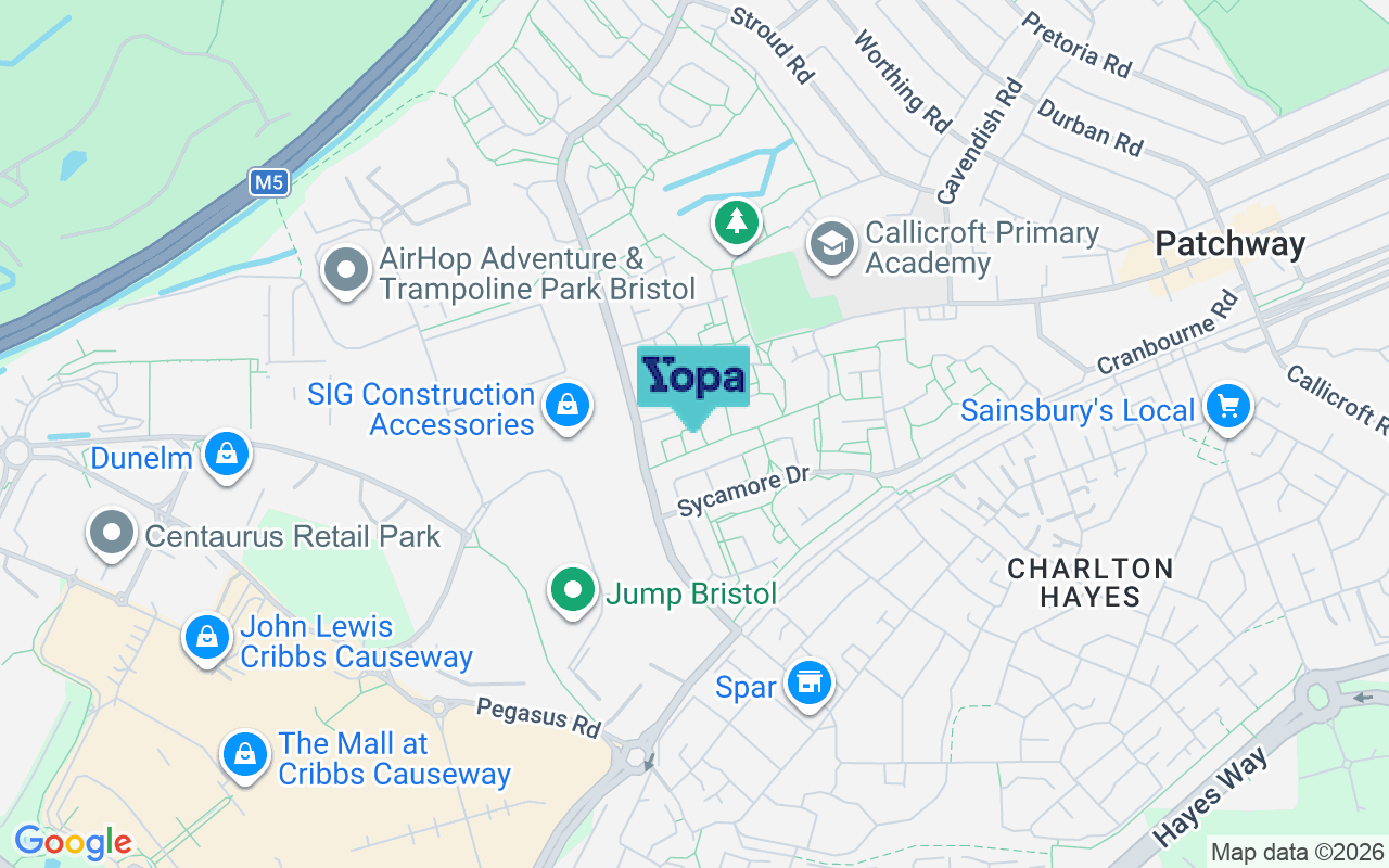 Map showing the location of BS34 5SG