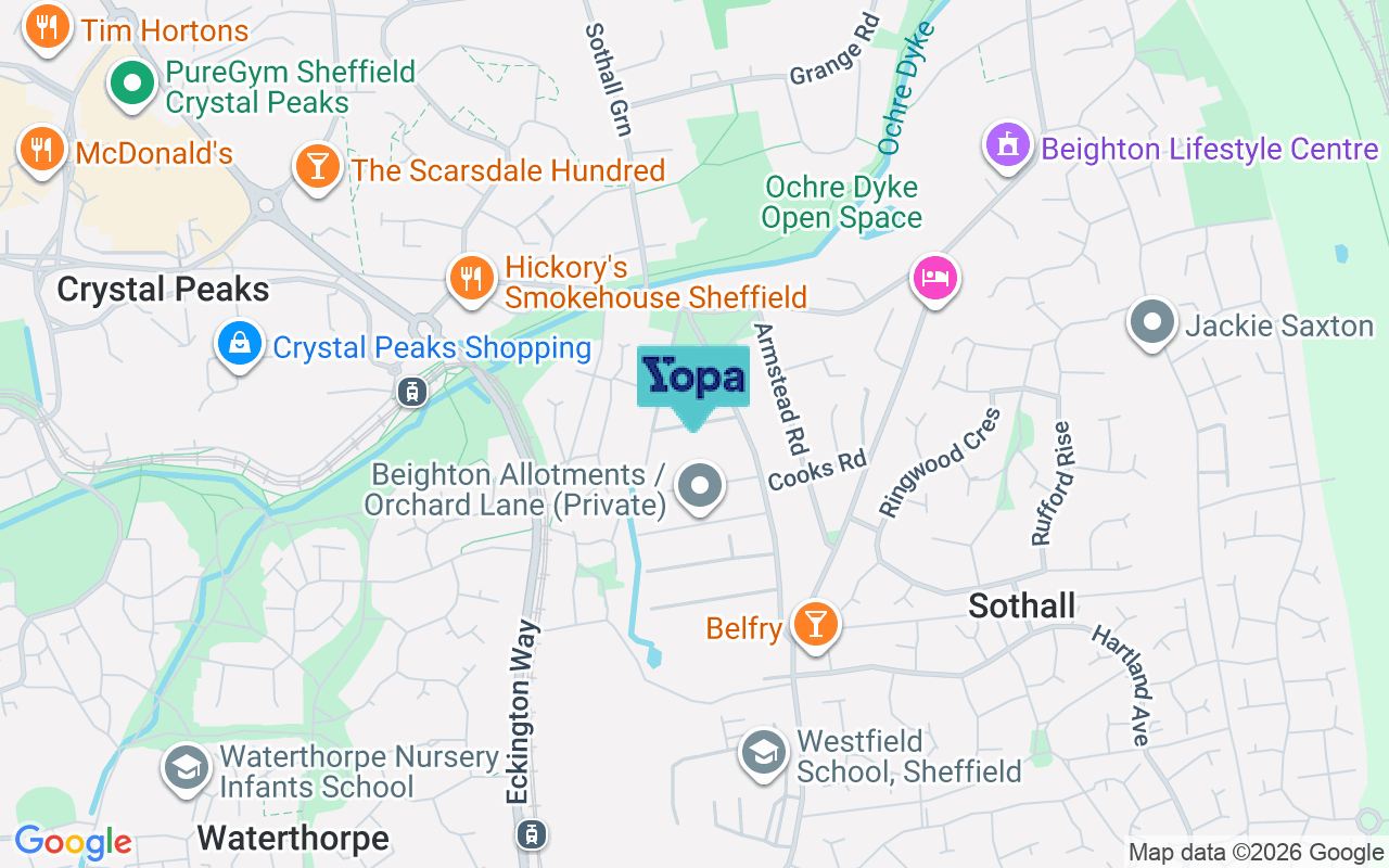 Map showing the location of S20 1EZ