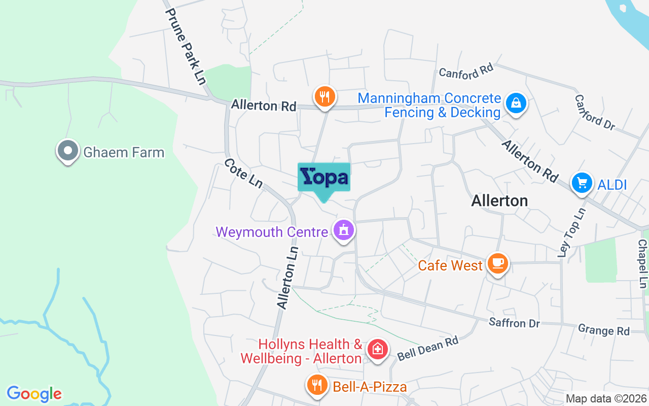 Map showing the location of BD15 7LF