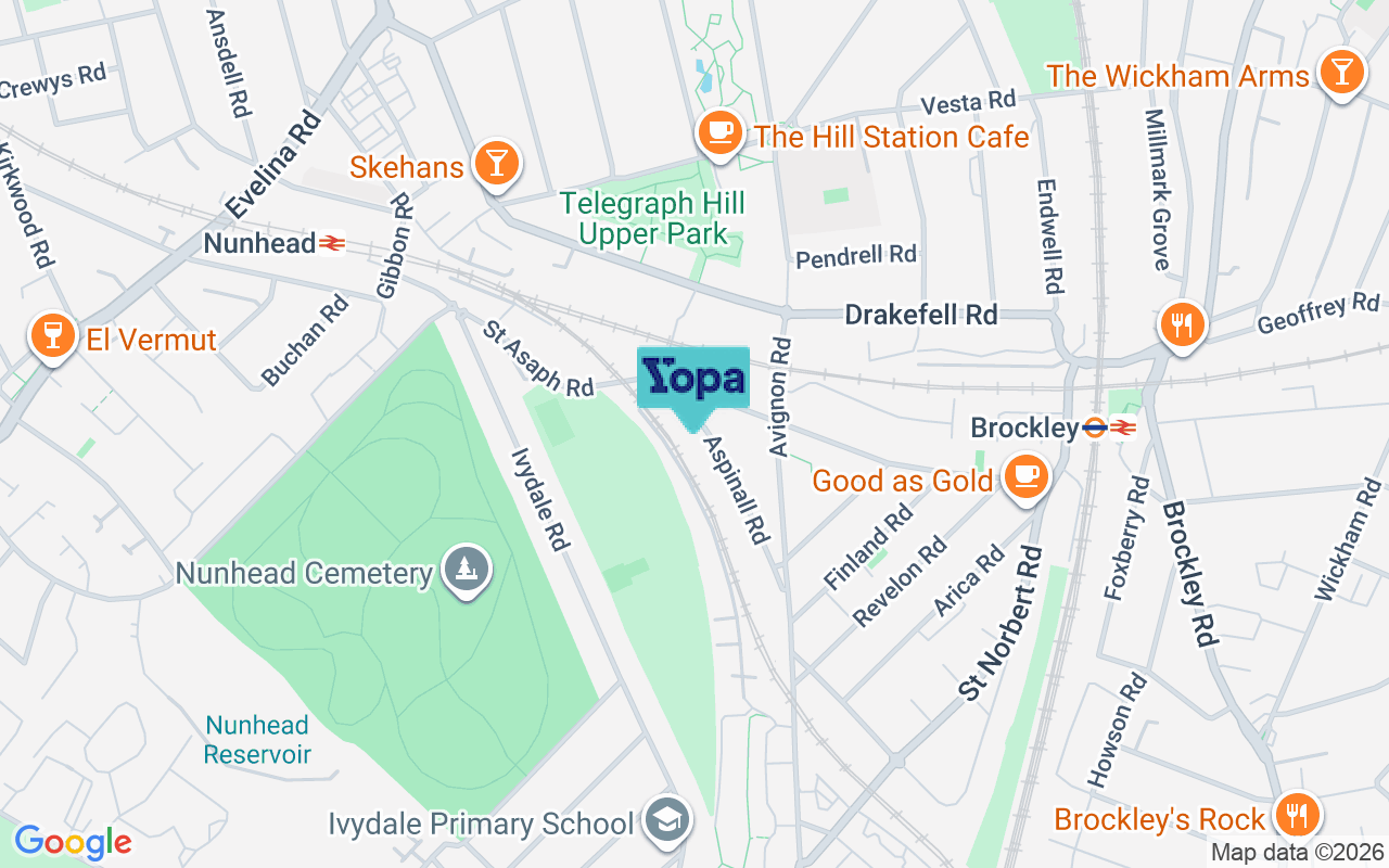 Map showing the location of SE4 2EQ