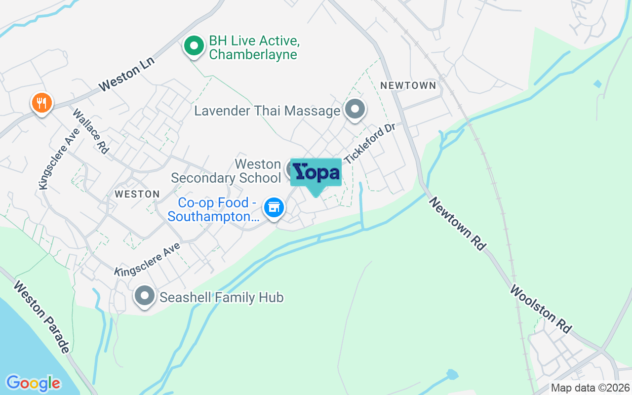 Map showing the location of SO19 9QQ