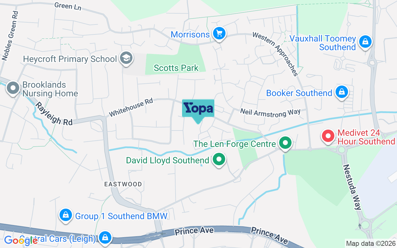 Map showing the location of SS9 5TZ