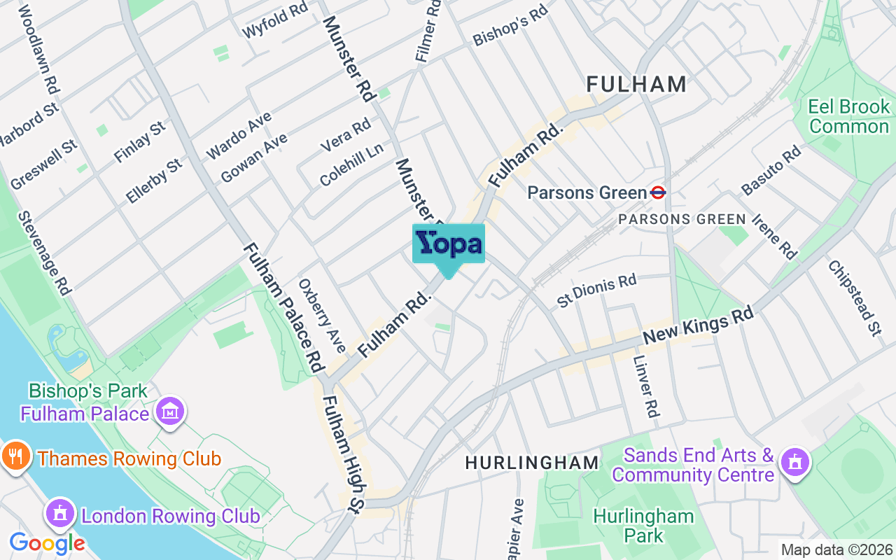 Map showing the location of SW6 4JU