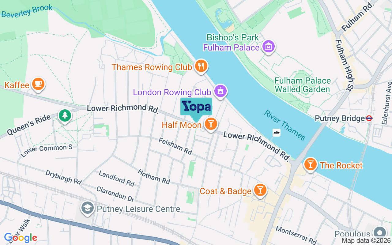 Map showing the location of SW15 1LL