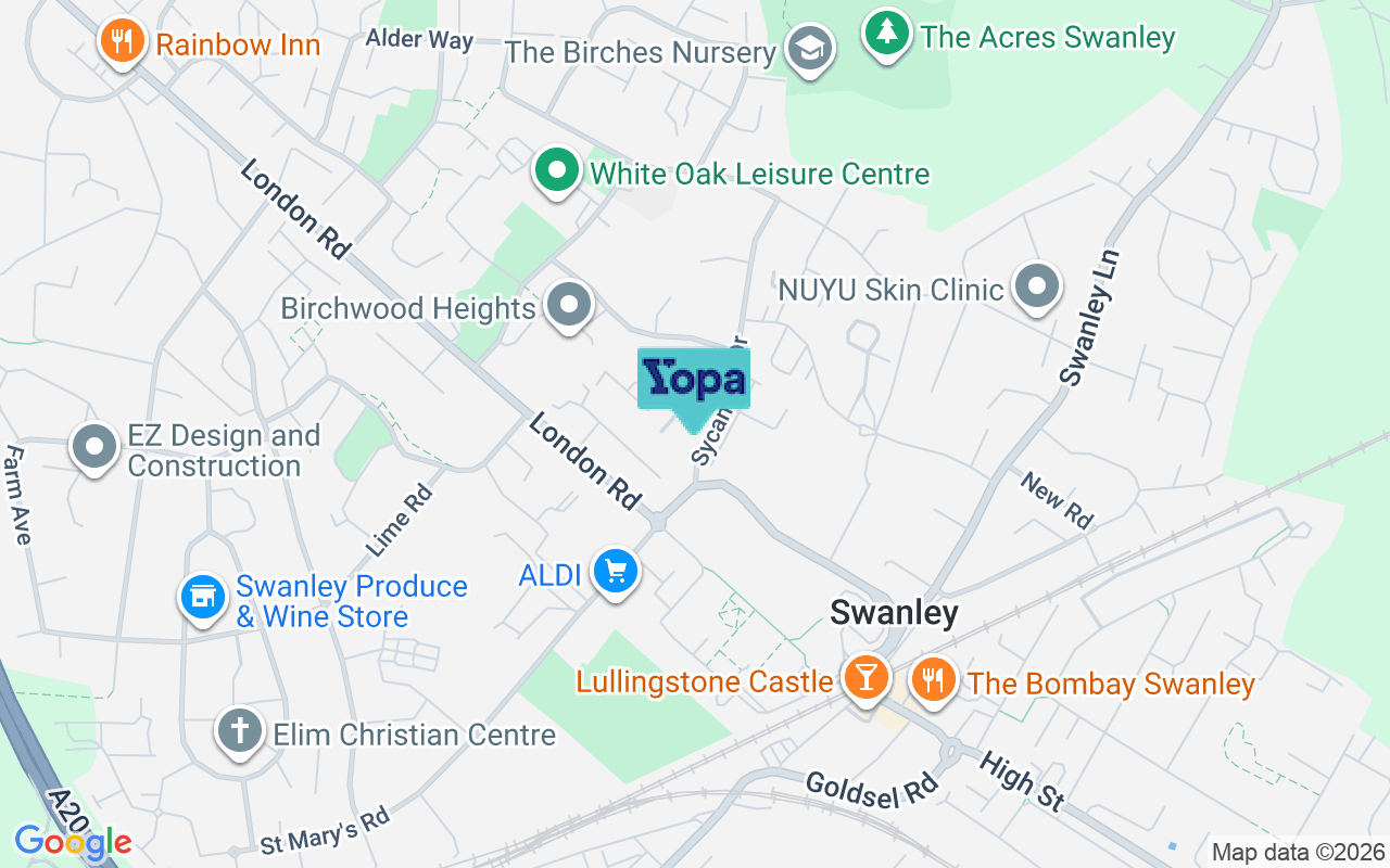 Map showing the location of BR8 7WP