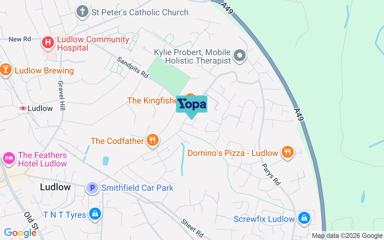 Map showing the location of SY8 1EW