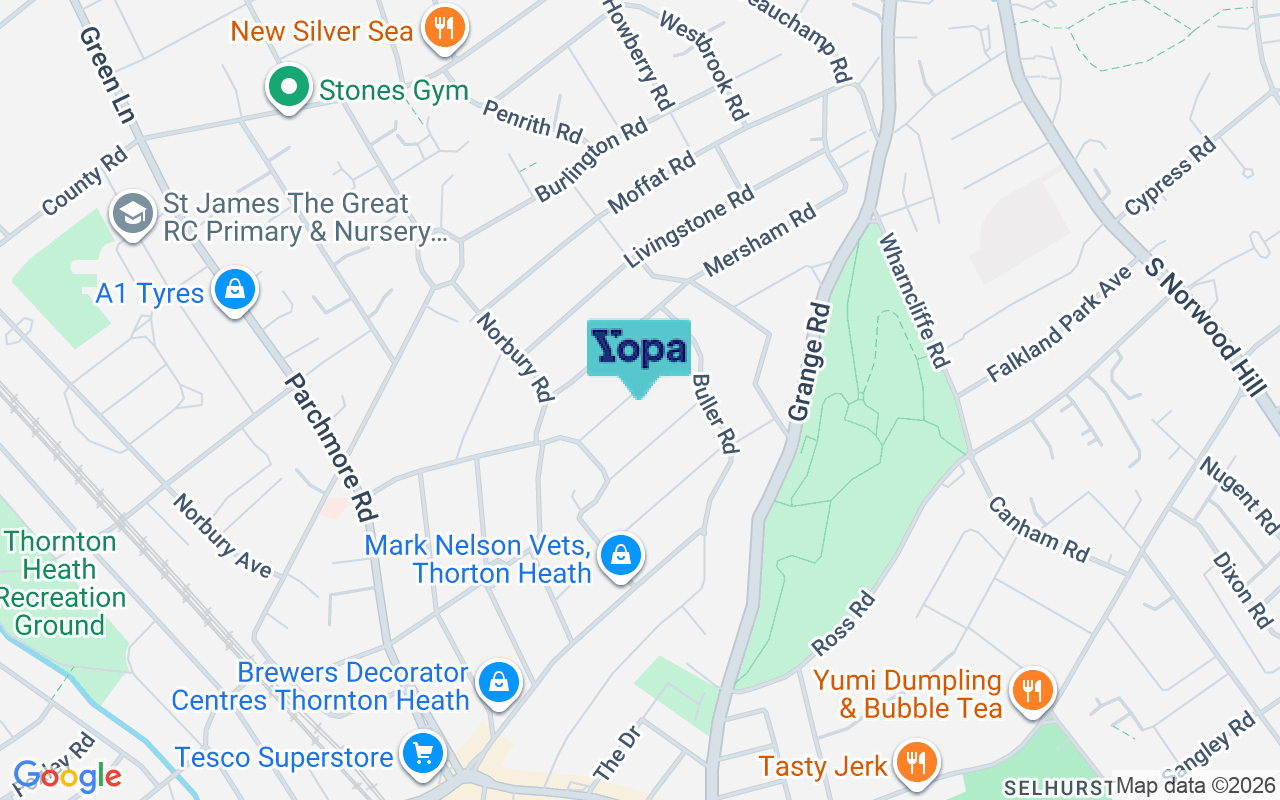 Map showing the location of CR7 8NL
