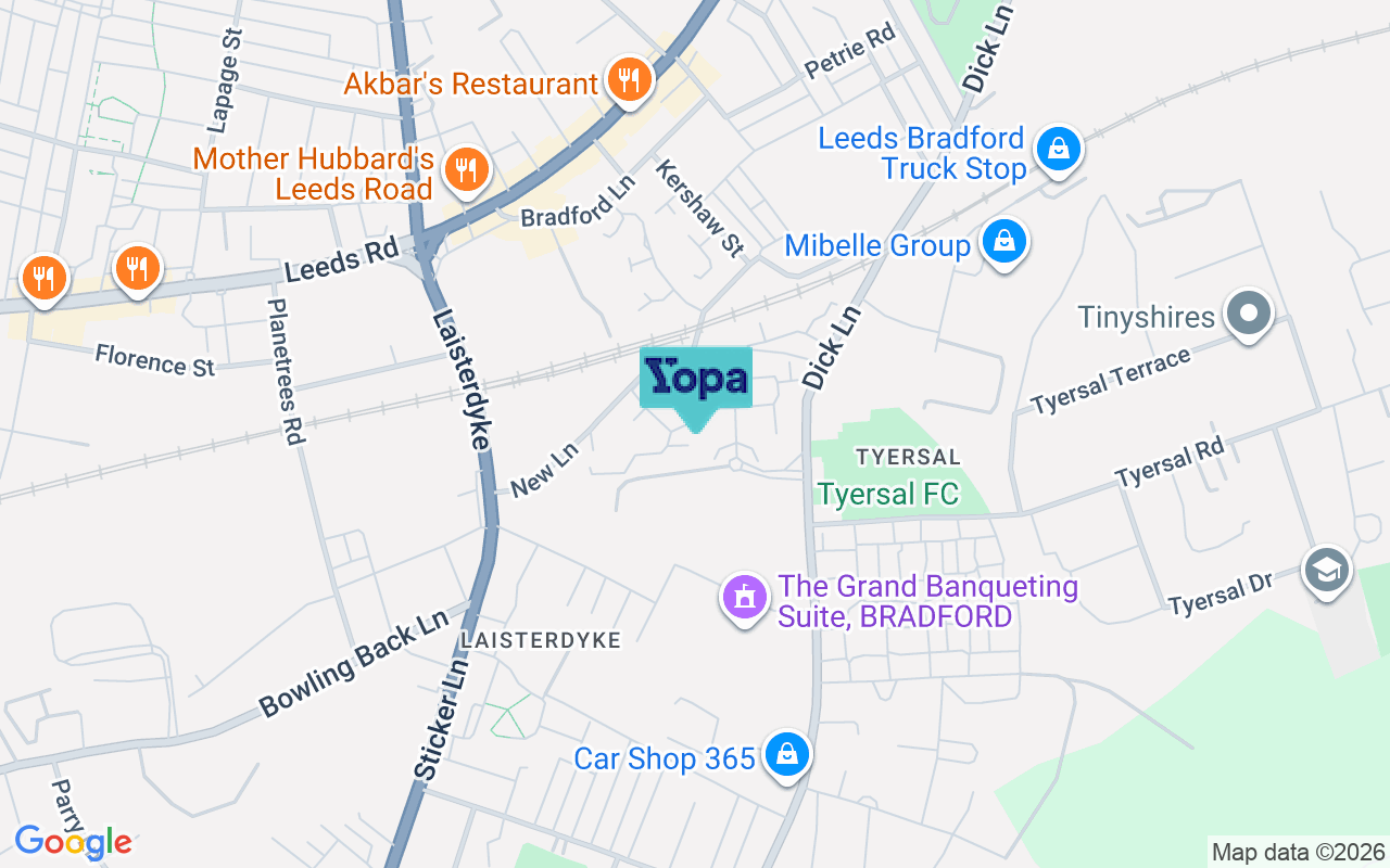 Map showing the location of BD4 8DH