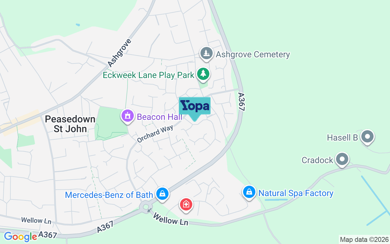 Map showing the location of BA2 8TG