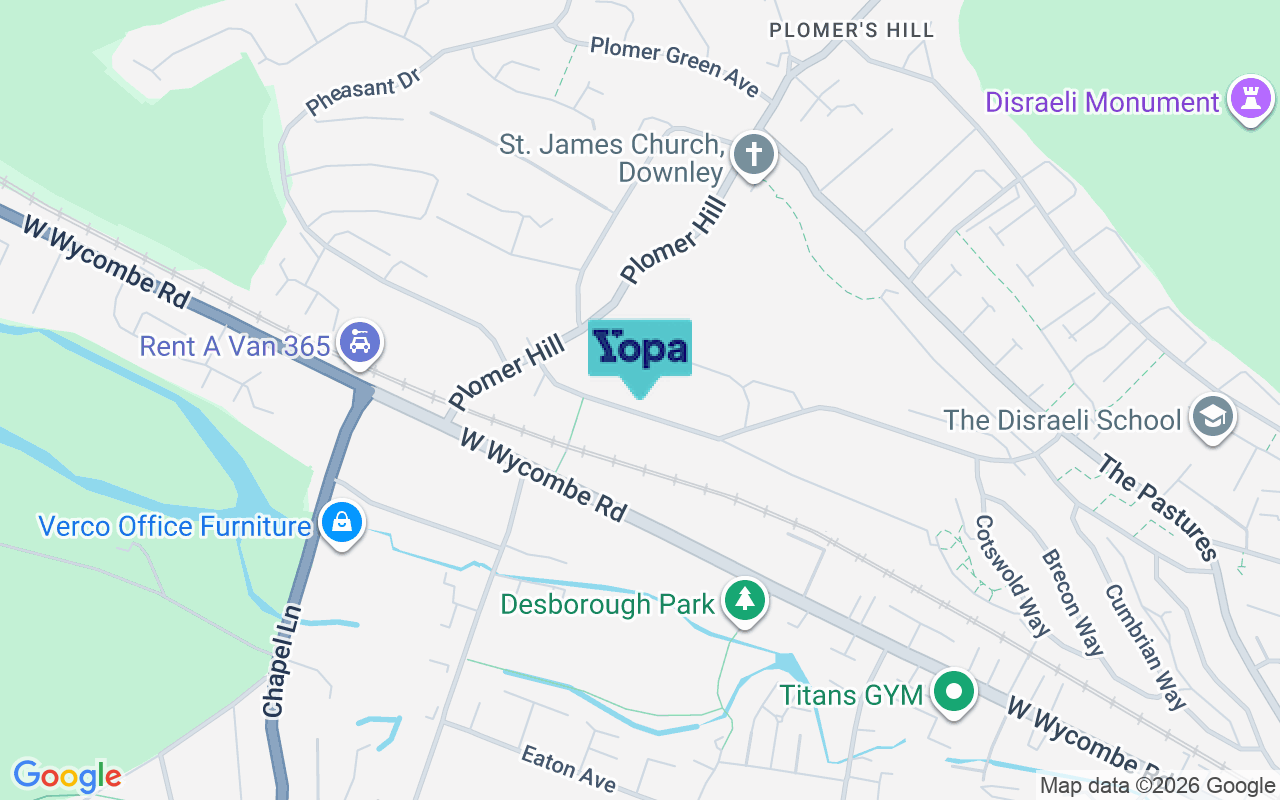 Map showing the location of HP13 5JZ