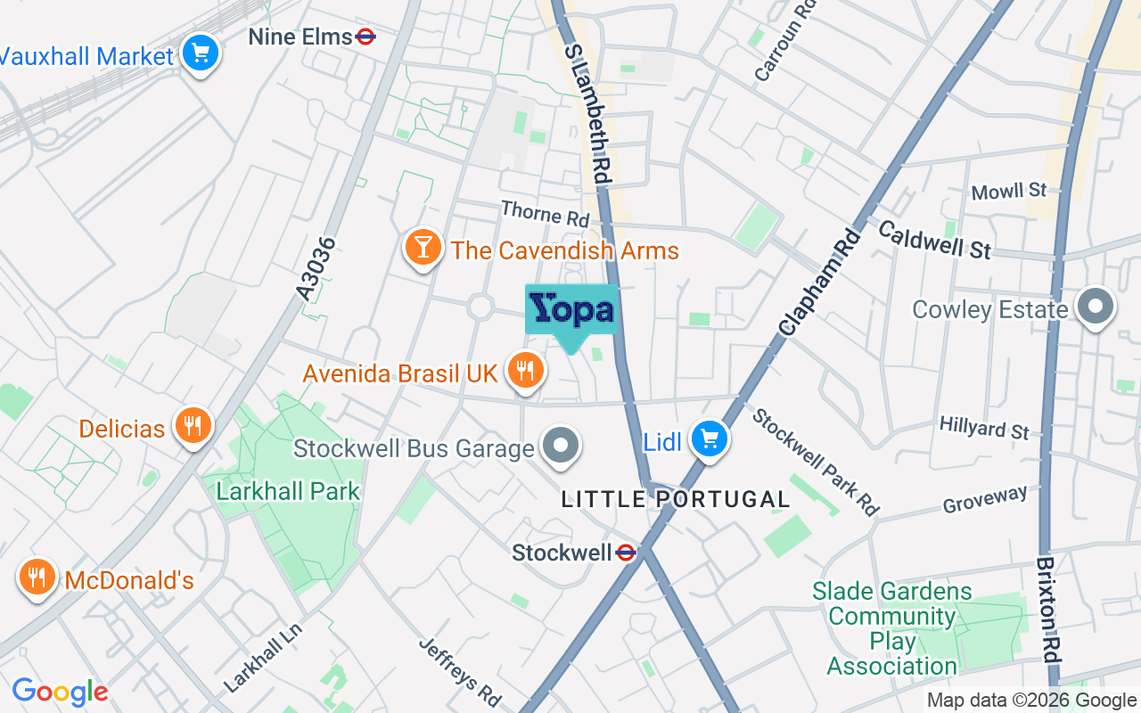 Map showing the location of SW8 2DJ