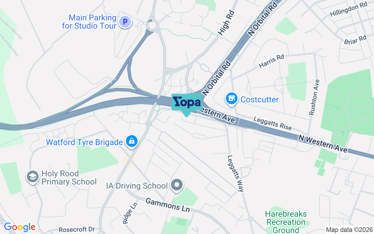 Map showing the location of WD24 5NX