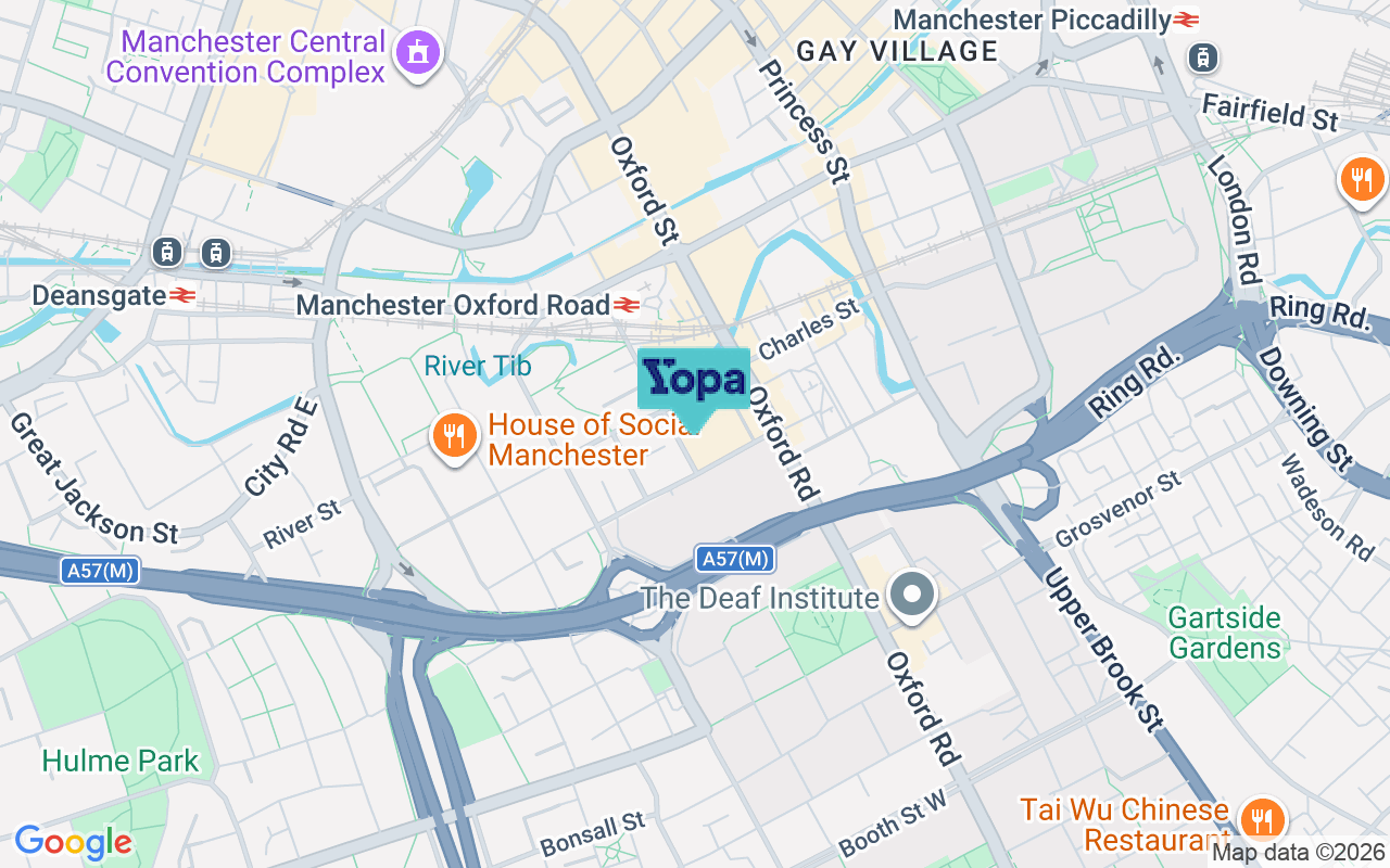 Map showing the location of M1 5QE