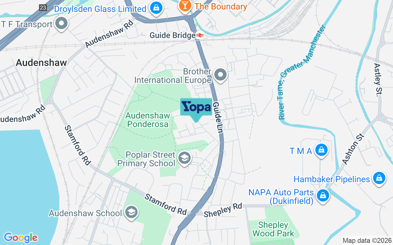 Map showing the location of M34 5FE