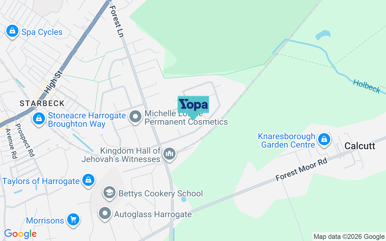 Map showing the location of HG2 7EP