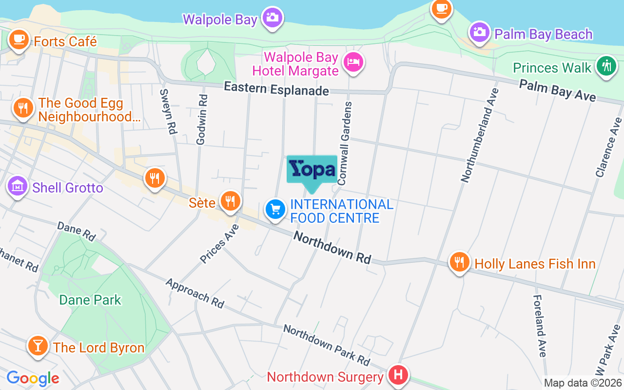Map showing the location of CT9 2JU